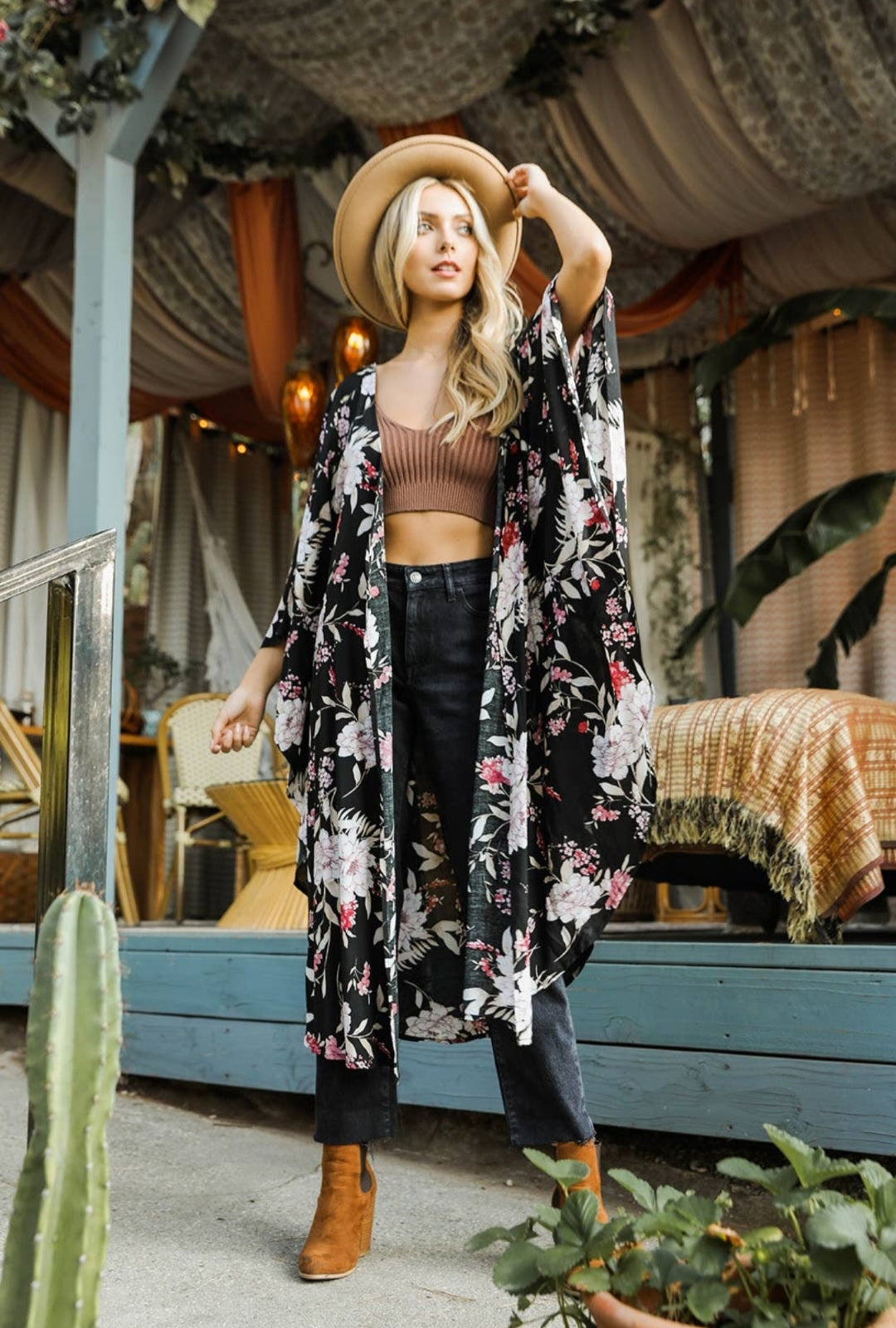 Floral Butterfly Kimono